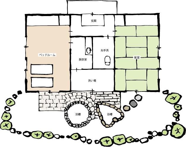 お宿 伊織 滝水の宿 間取り図