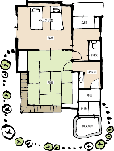旅籠 静和 特別室 間取り図